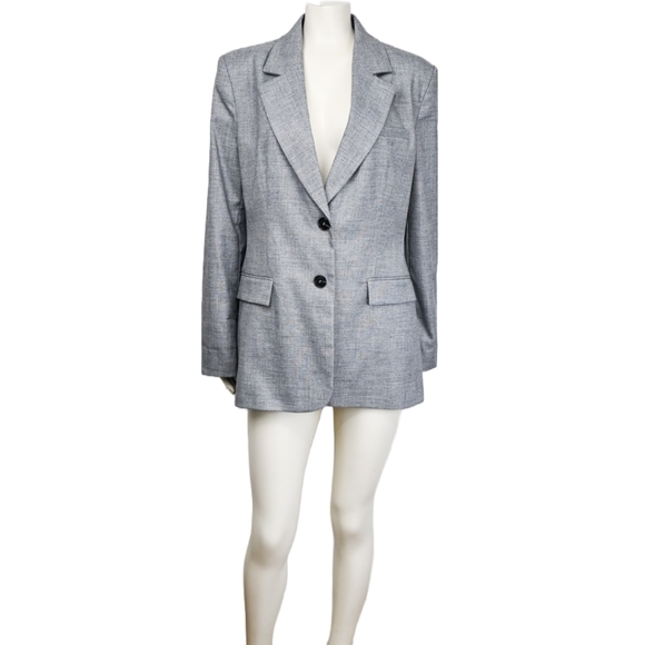 Lrg ZARA Gray Two Button Blazer - Picture 2 of 6